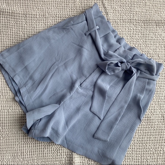 NWT High Waisted Wide Leg Shorts Dusty Blue - Picture 1 of 6